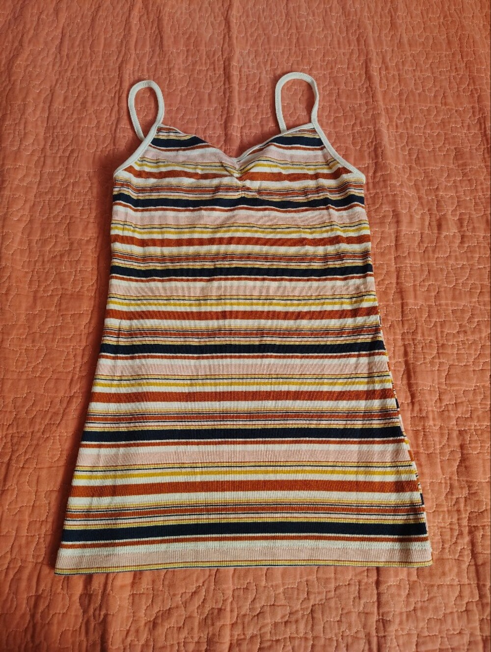 Striped Sleeveless Knit Tank Top - Multi-Color